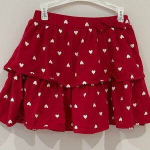 Gymboree Red Skort with White Hearts